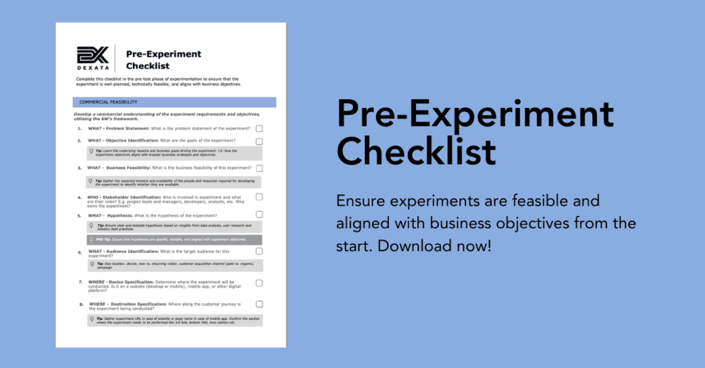 pre-experiment checklist