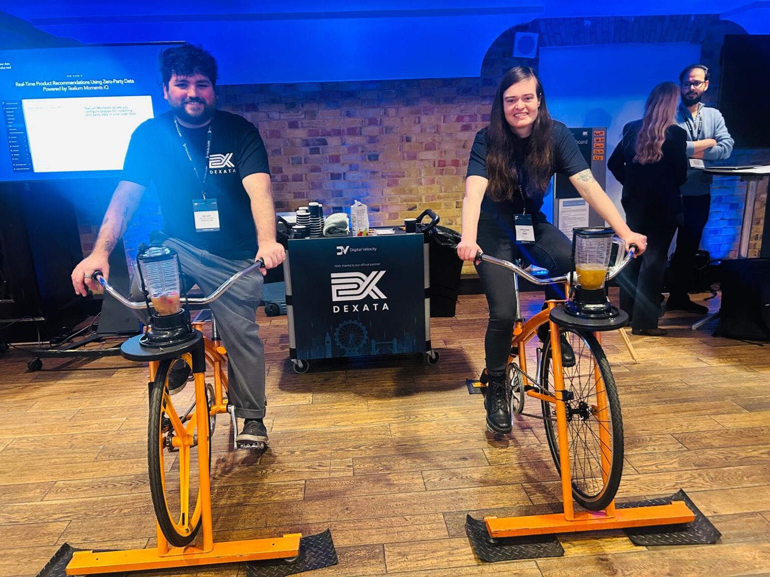 Dexata booth — Smoothie bike in action, Digital Velocity 2026